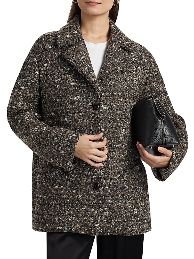 Marit Hunny Tweed Single-Breasted Blazer