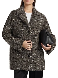 Marit Hunny Tweed Single-Breasted Blazer