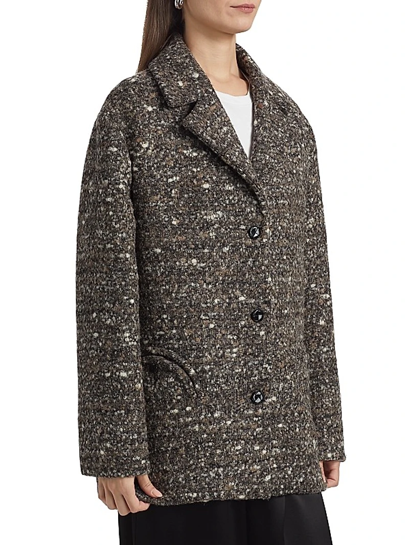 Marit Hunny Tweed Single-Breasted Blazer