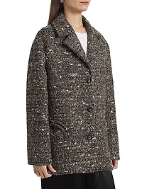 Marit Hunny Tweed Single-Breasted Blazer