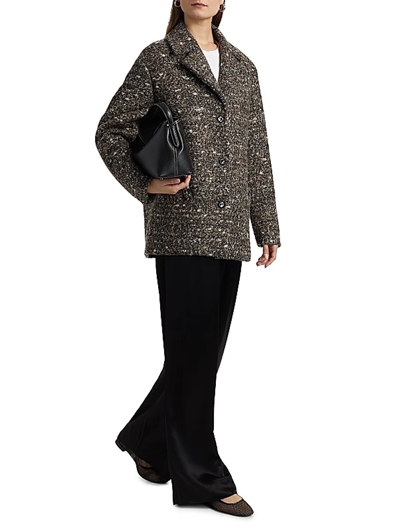 Marit Hunny Tweed Single-Breasted Blazer