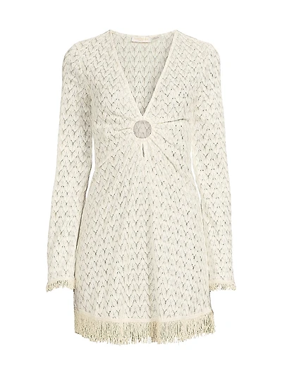 Cassie Fringed Chevron Minidress