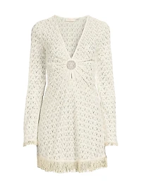 Cassie Fringed Chevron Minidress