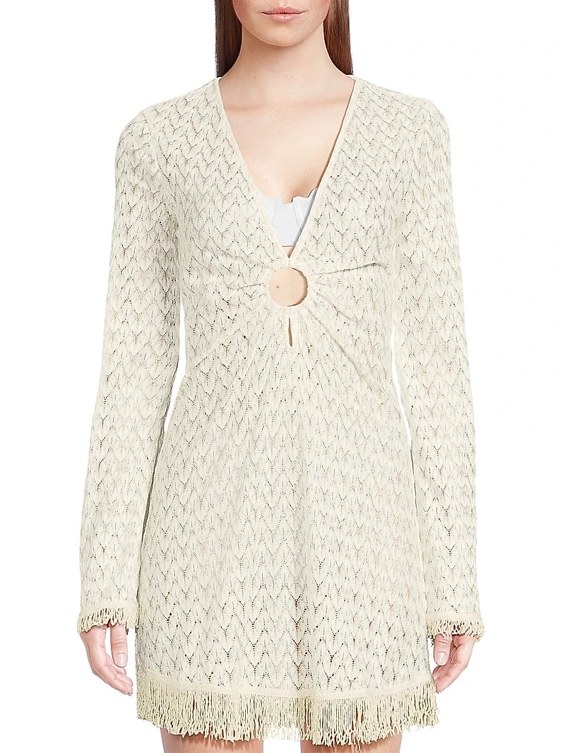 Cassie Fringed Chevron Minidress