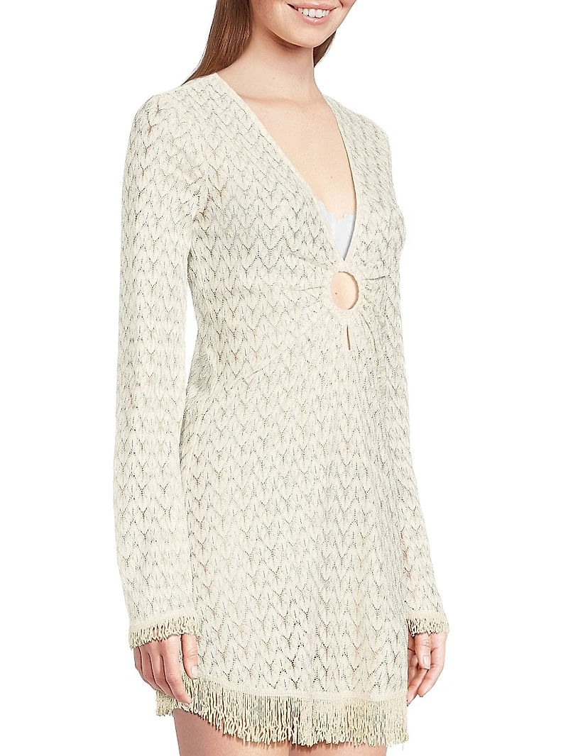 Cassie Fringed Chevron Minidress