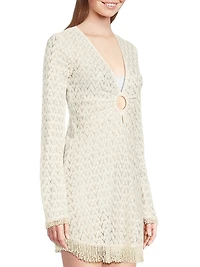 Cassie Fringed Chevron Minidress