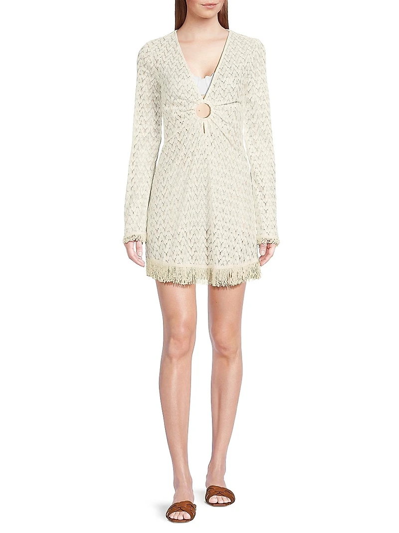 Cassie Fringed Chevron Minidress