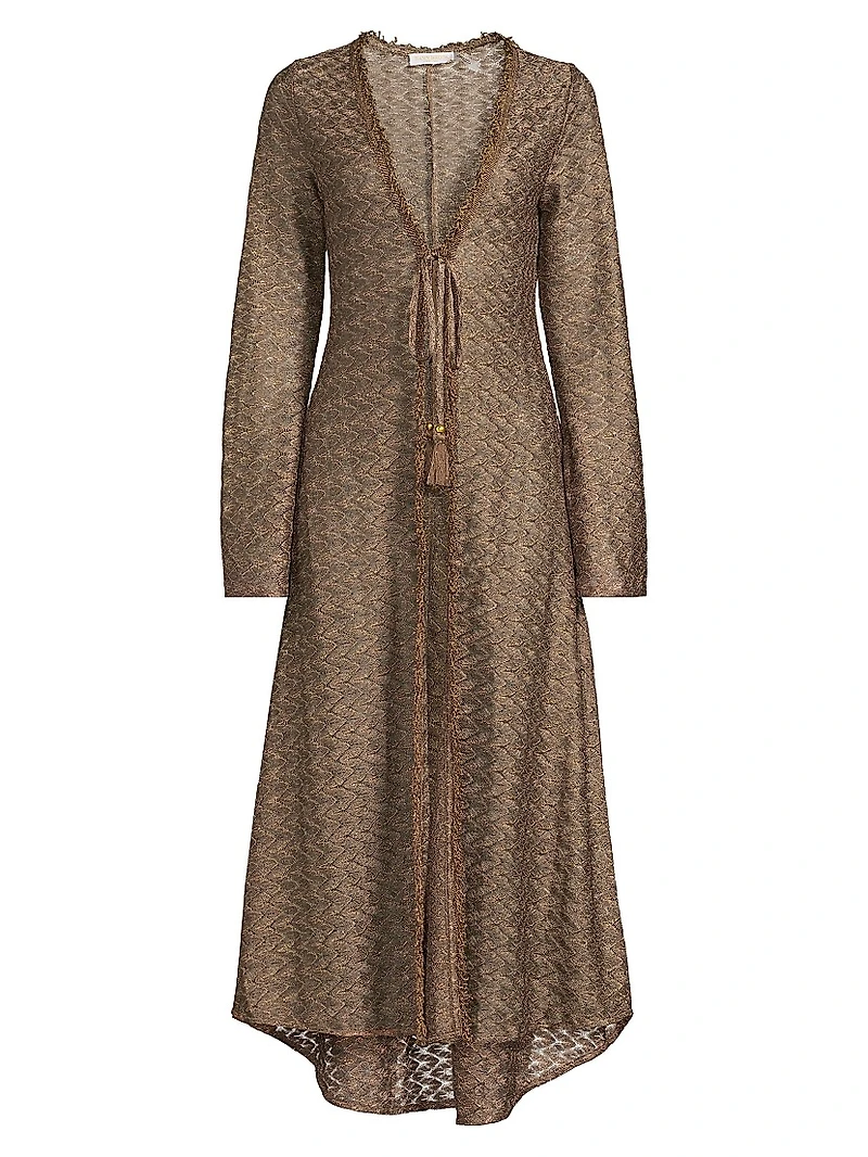 Fatima Metallic Chevron Caftan