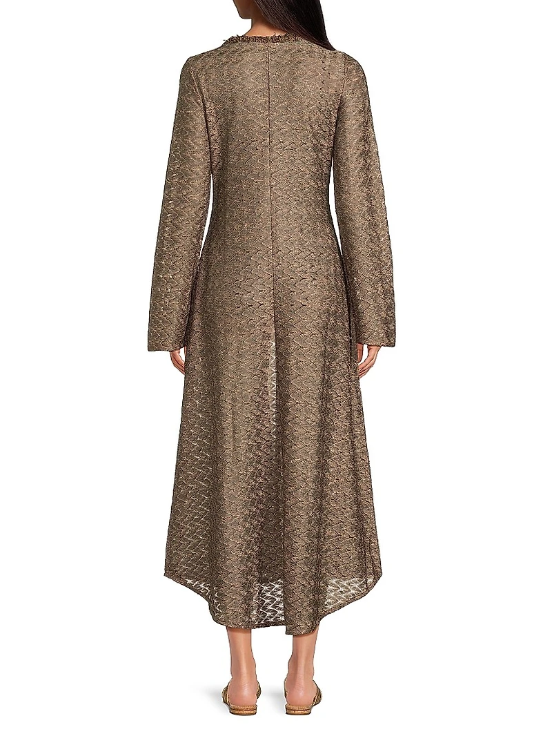 Fatima Metallic Chevron Caftan