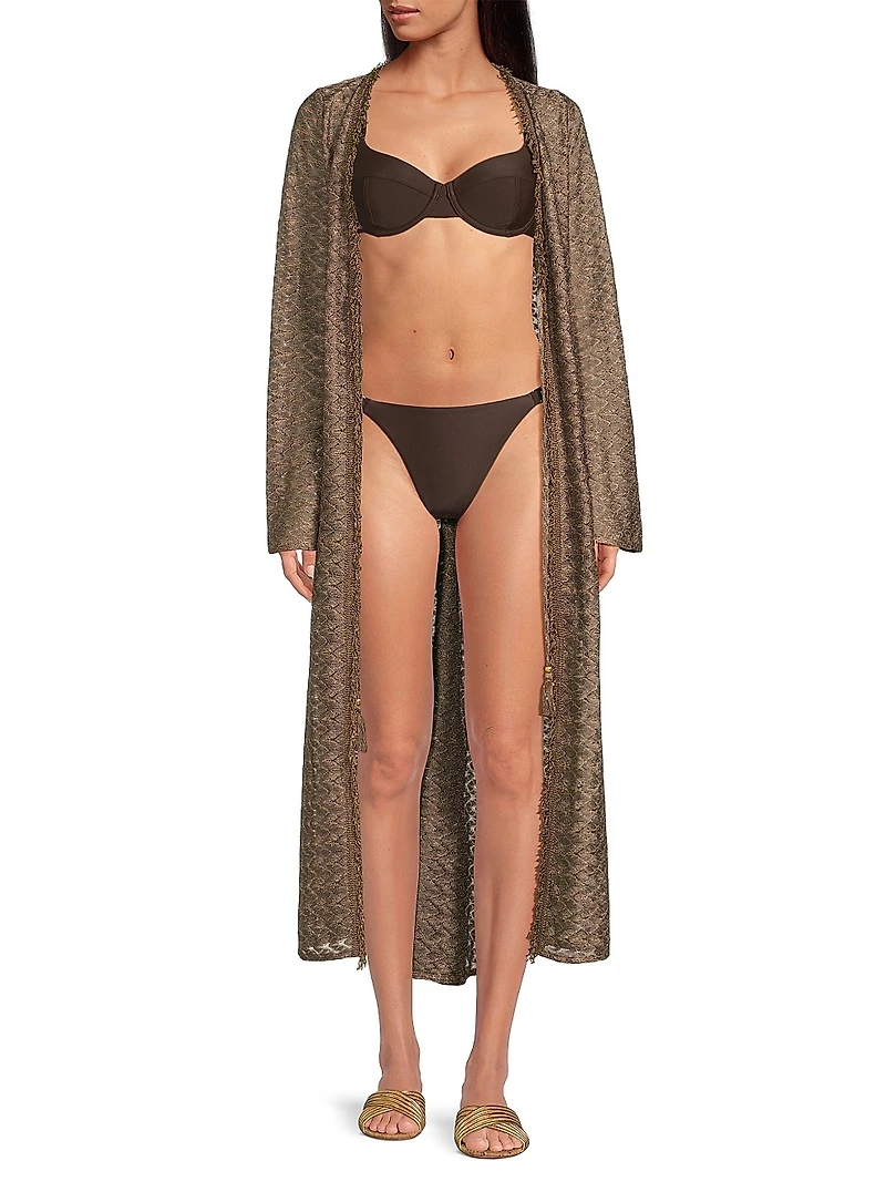 Fatima Metallic Chevron Caftan