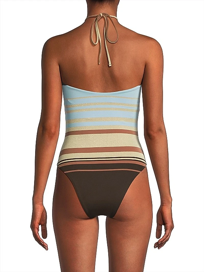 May Striped Halterneck One-Piece Swimsuit