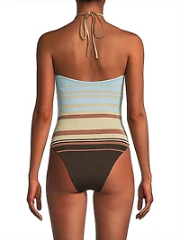 May Striped Halterneck One-Piece Swimsuit