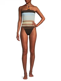 May Striped Halterneck One-Piece Swimsuit