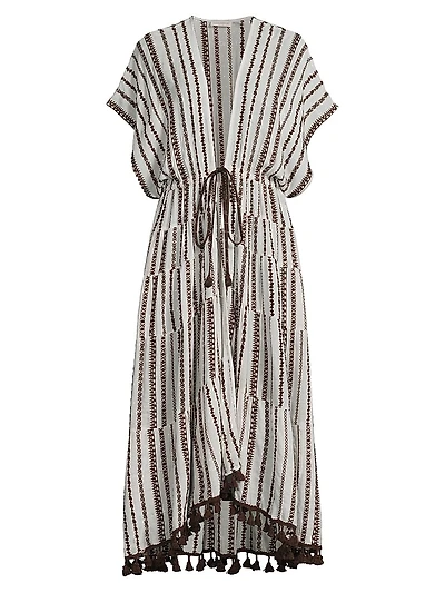 Addaline Metallic Striped Caftan