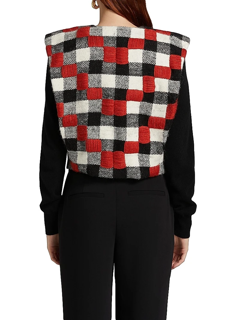 Origen Raymi Embroidered Plaid Alpaca Vest