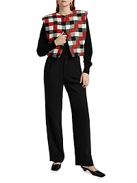 Origen Raymi Embroidered Plaid Alpaca Vest