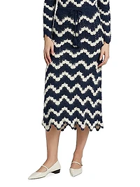 Origen Safi Striped Alpaca Midi-Skirt