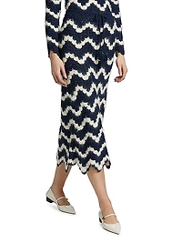 Origen Safi Striped Alpaca Midi-Skirt