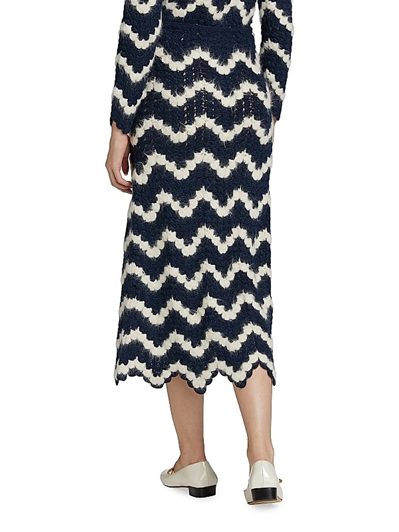 Origen Safi Striped Alpaca Midi-Skirt
