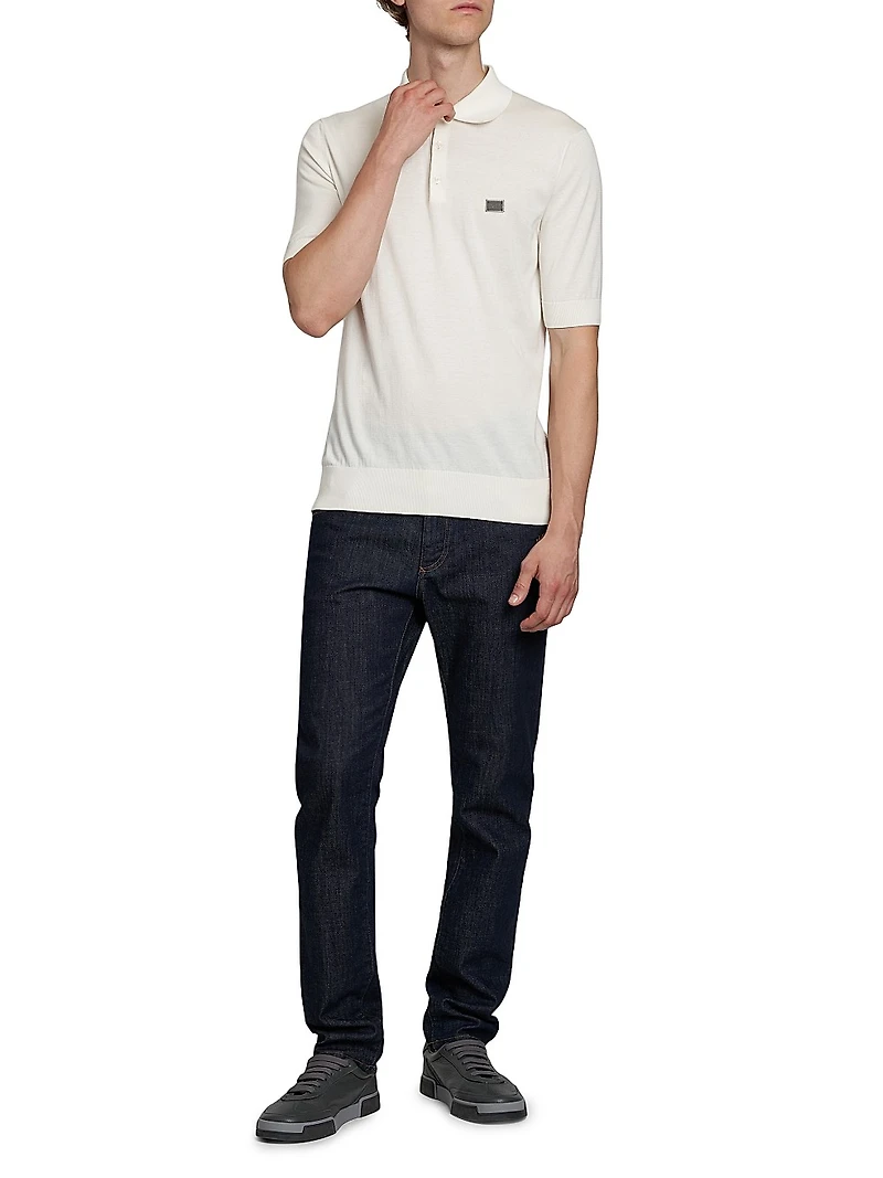 Cotton Knit Polo Shirt