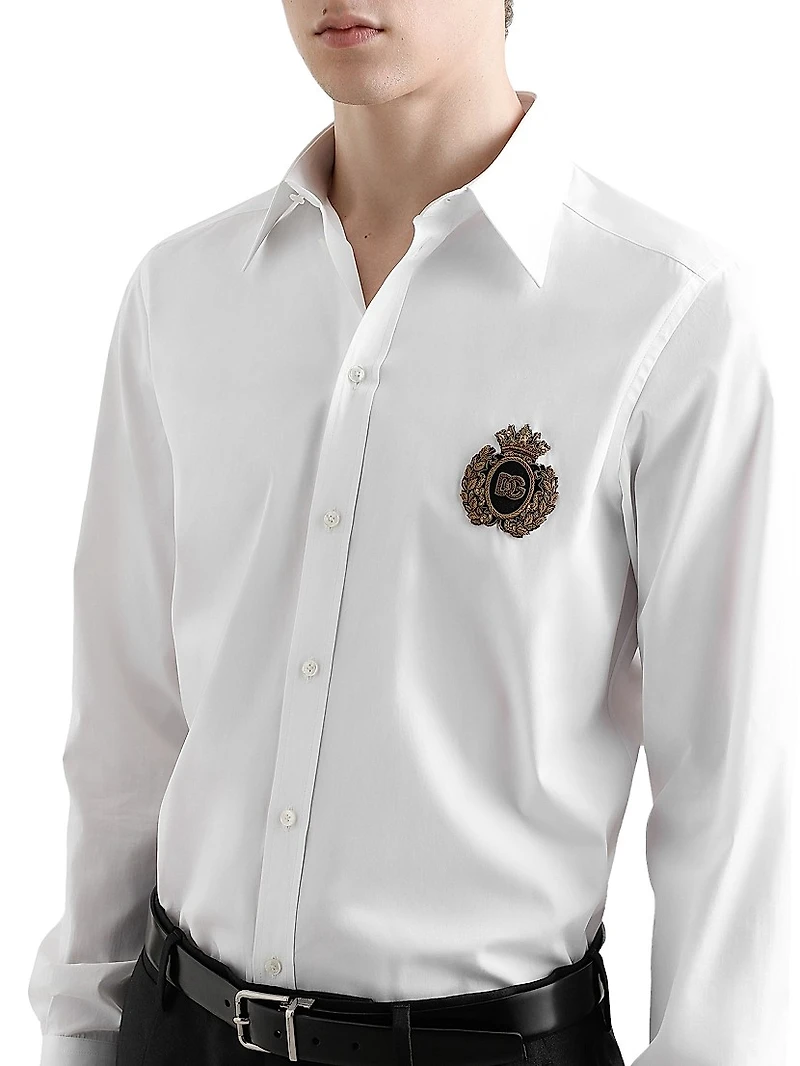 Crest Woven Cotton Shirt