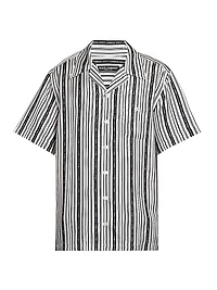 Logo Striped Silk Twill Shirt