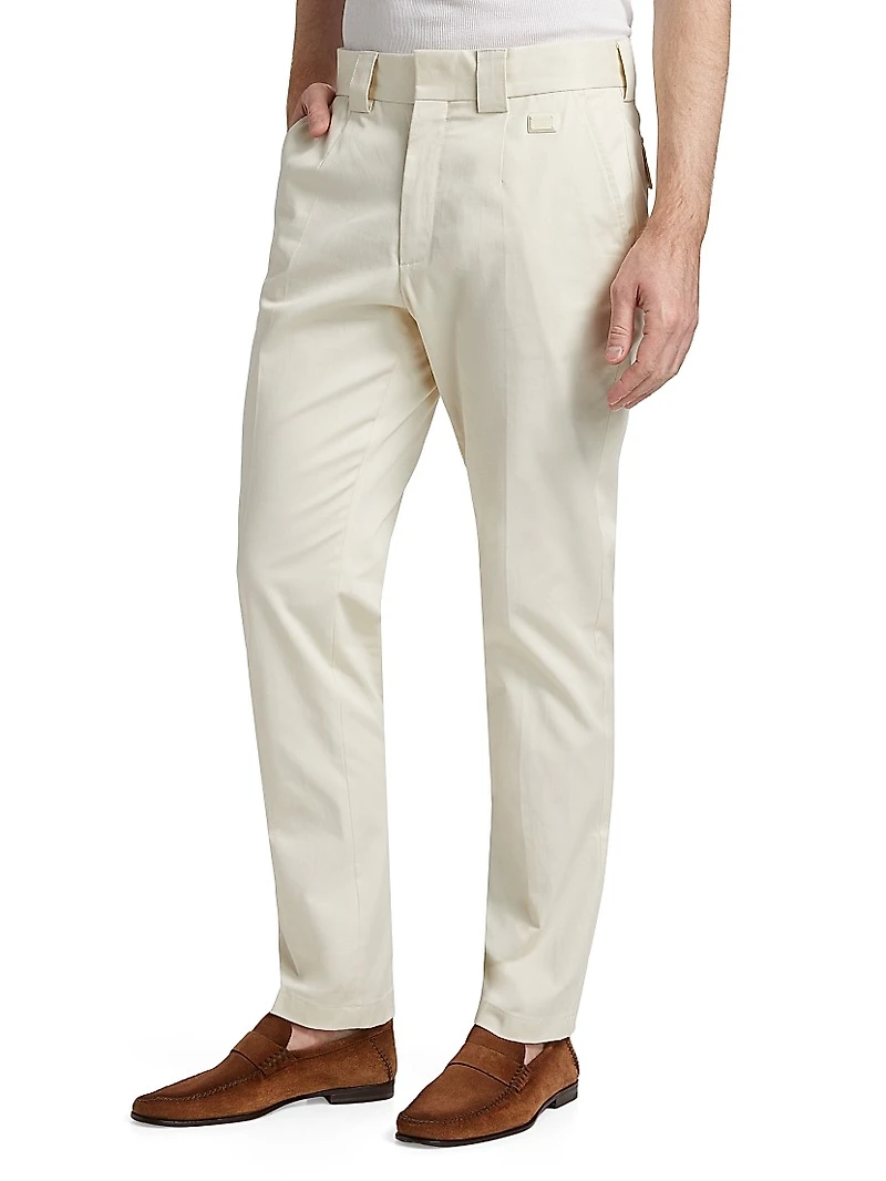 Stretch-Cotton Gabardine Trousers