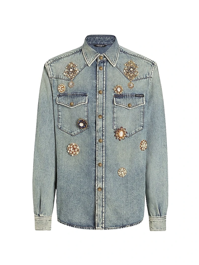 Embellished Denim Shirt