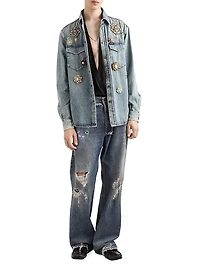 Embellished Denim Shirt