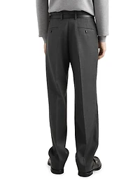 Stretch-Wool Pleated Trousers