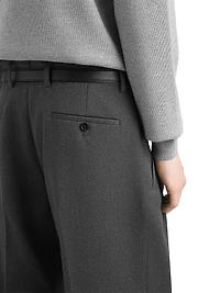 Stretch-Wool Pleated Trousers