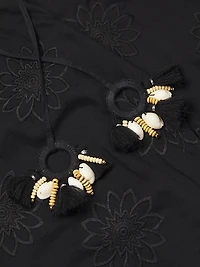 Milan Floral Cotton Drawstring Wide-Leg Pants