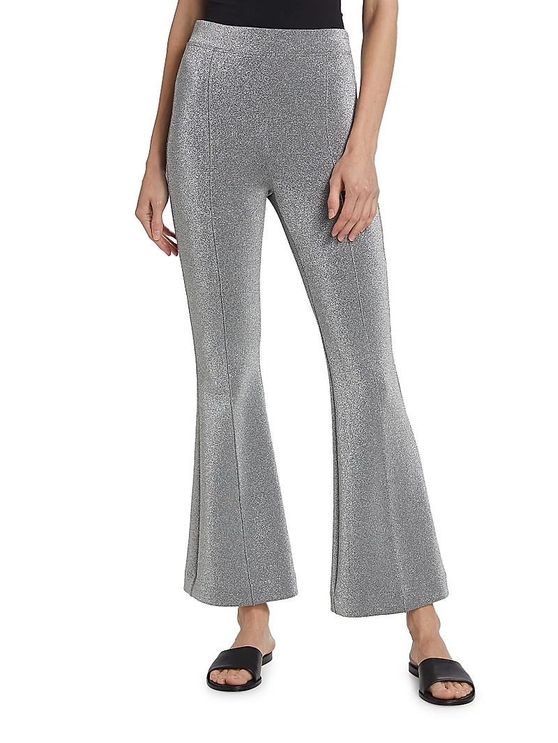 Lurex Crop Flared Pants