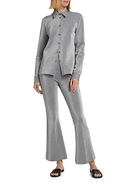 Lurex Crop Flared Pants