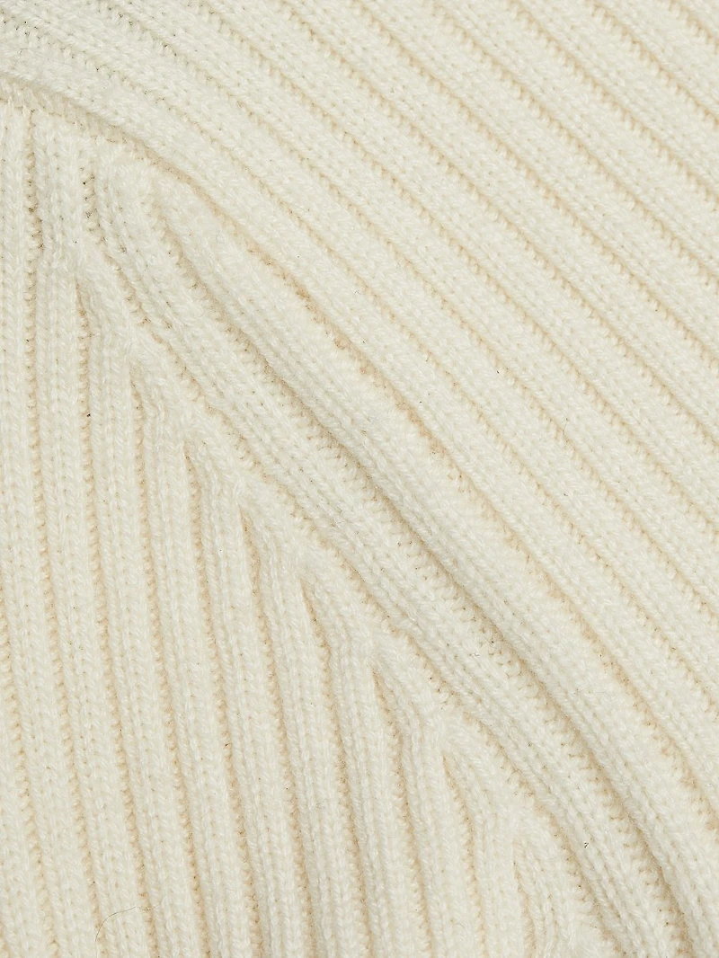 Ribbed Wool-Cashmere Zip-Up Cardigan