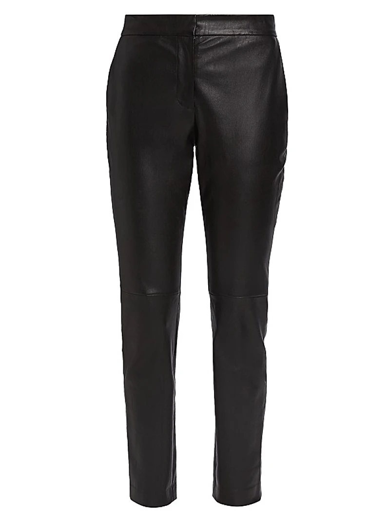 Leather-Blend Crop Skinny Pants