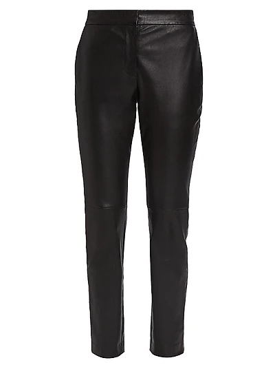 Leather-Blend Crop Skinny Pants