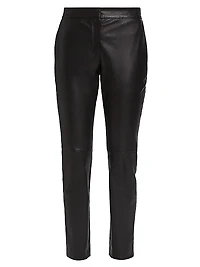 Leather-Blend Crop Skinny Pants