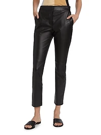 Leather-Blend Crop Skinny Pants