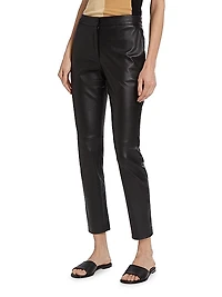 Leather-Blend Crop Skinny Pants