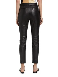 Leather-Blend Crop Skinny Pants