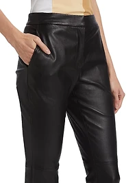 Leather-Blend Crop Skinny Pants
