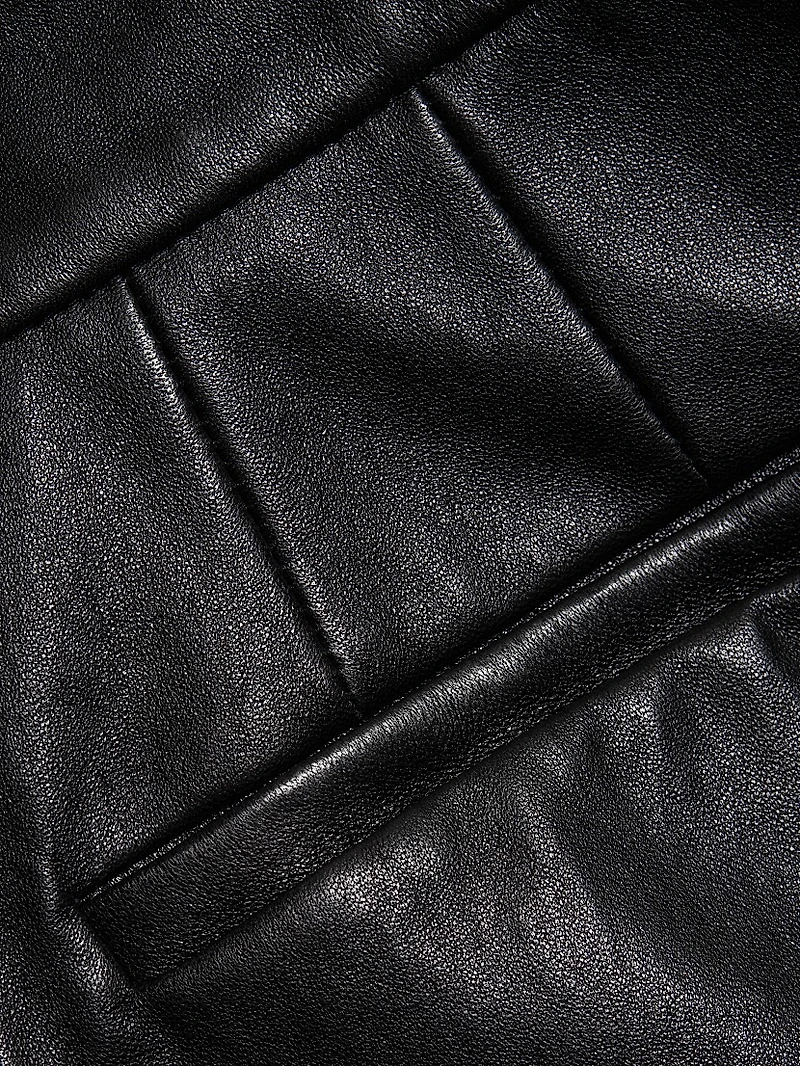 Leather-Blend Crop Skinny Pants