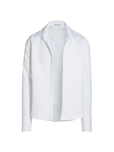 Open Chest Matte Satin Dress Shirt