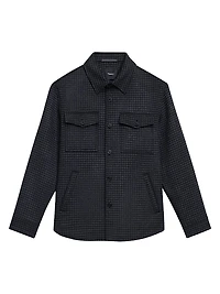 Houndstooth Wool-Cashmere Shirt Jacket