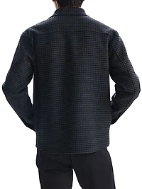 Houndstooth Wool-Cashmere Shirt Jacket