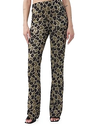 Jacoba Floral Knit Jacquard Straight Pants