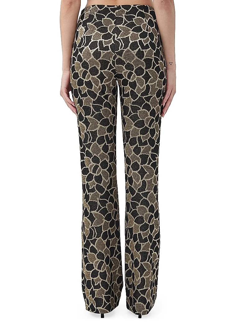 Jacoba Floral Knit Jacquard Straight Pants