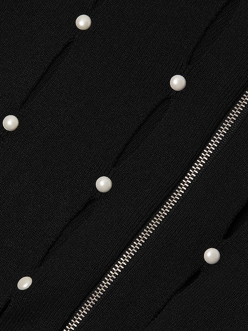 Plus Embellished Cut-Out Zip-Up Jacket