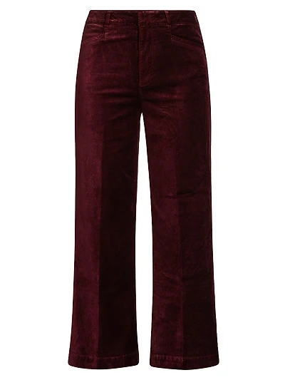 Anessa Cotton-Blend Velvet Crop Pants